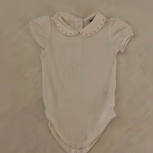 Janie and Jack white collared onesie size 6-12 mo